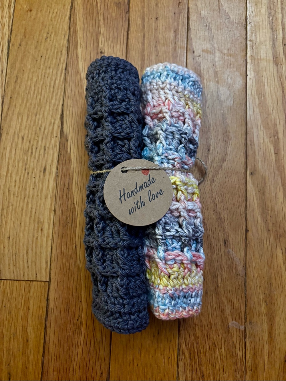 Cotton Washcloths Set - Charcoal & Pastel Multicolor